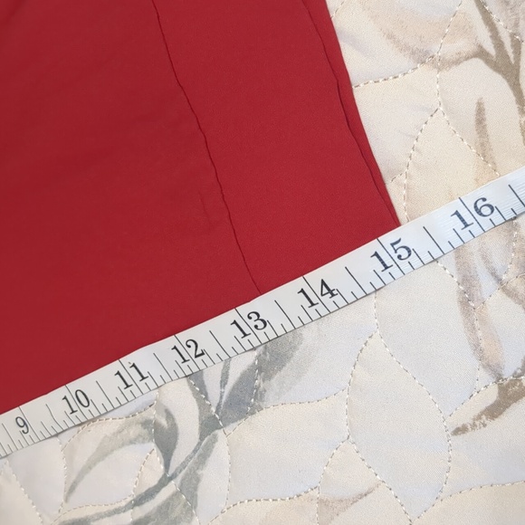 Red vneck blouse - Picture 7 of 10